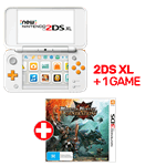 Nintendo New 2DS XL Console White & Orange + 1 Game