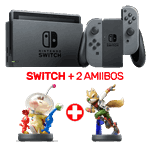 Nintendo Switch Grey Console + 2 Amiibos