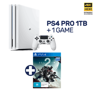 PlayStation 4 Pro 1TB Glacier White Console + Destiny 2 Deluxe Edition