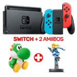 Nintendo Switch Neon Console + 2 Amiibos