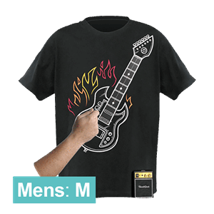 Electronic Rock Guitar Men's T-Shirt - Black - Size: M
