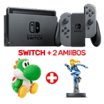 Nintendo Switch Grey Console + 2 Amiibos