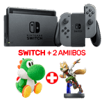 Nintendo Switch Grey Console + 2 Amiibos