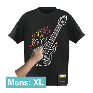 Electronic Rock Guitar Men's T-Shirt - Black - Size: XL