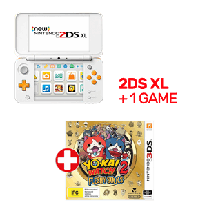 Nintendo New 2DS XL Console White & Orange + 1 Game