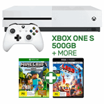 Xbox One S 500GB Console + 1 Game + 4K UHD Blu-Ray