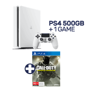 New-Look PlayStation 4 500GB Glacier White Console + 1 Game
