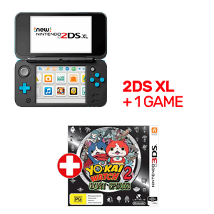Nintendo New 2DS XL Console Black & Blue + 1 Game