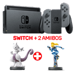 Nintendo Switch Grey Console + 2 Amiibos