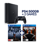 New-Look PlayStation 4 500GB Black Console + 2 Games