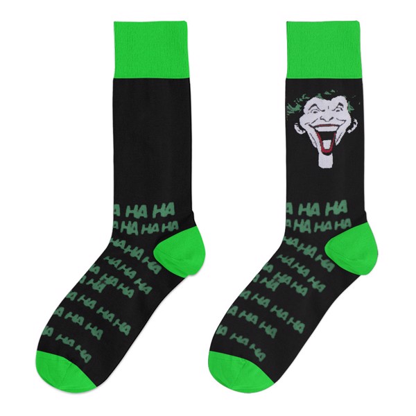 Dc Comics - Joker Face Green Crew Socks 