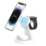 Laser - 3 in 1 Wireless Charging Stand - White - Packshot 2