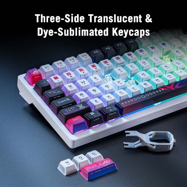 ASUS ROG - Azoth X Wireless Custom Gaming Keyboard (NX Snow Switches) - White - Packshot 6