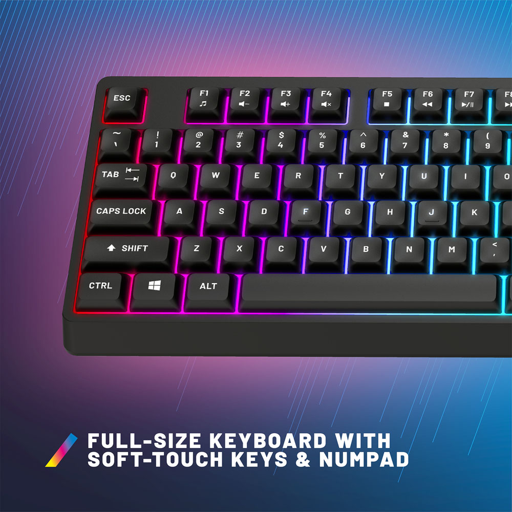 4Gamers - Lightup Gaming Keyboard - Black - Packshot 4