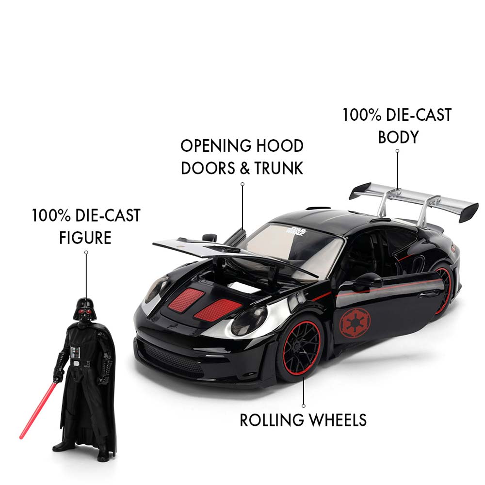 Star Wars - Darth Vader & Porsche 911 GT3 RS (992) 1/24th Scale Vehicle Replica - Packshot 3