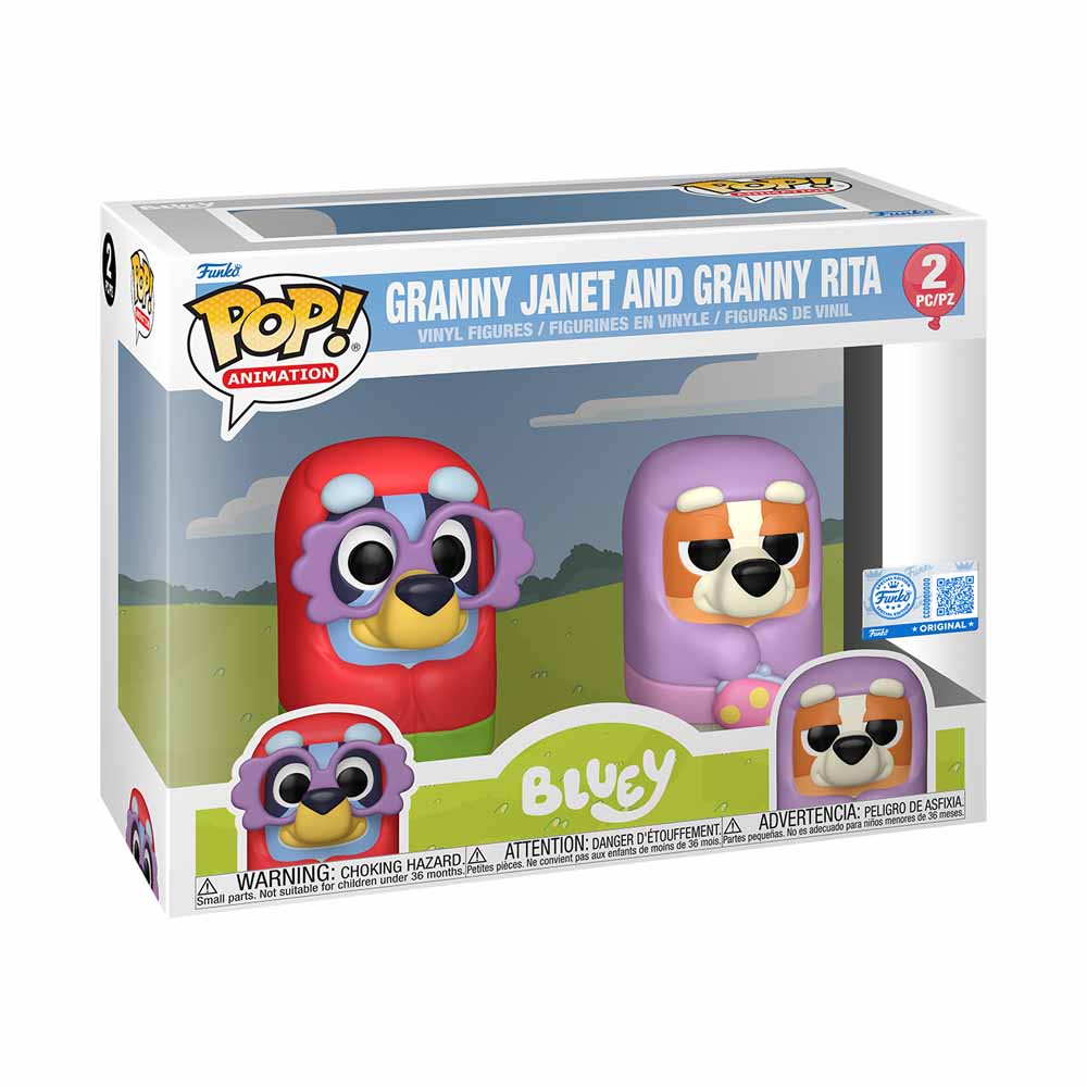 Bluey – Bluey as Granny Janet & Bingo as Granny Rita Pop! Vinyl Figure 2-Pack - Packshot 2