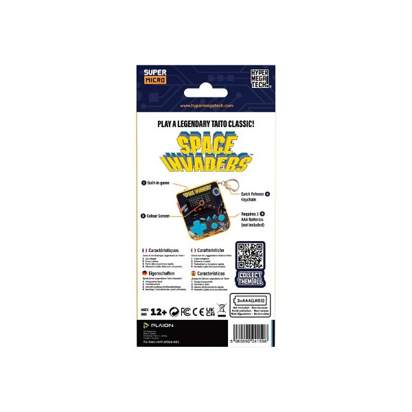 HyperMegaTech! Super Micro Keychain Gamer Console - Space Invaders Edition - Packshot 3