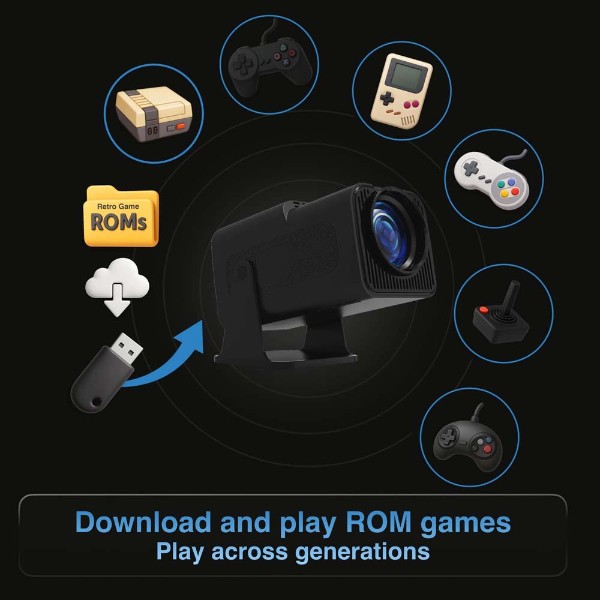 Smart Gaming Projector with 80 Games Dual Controllers - Packshot 2