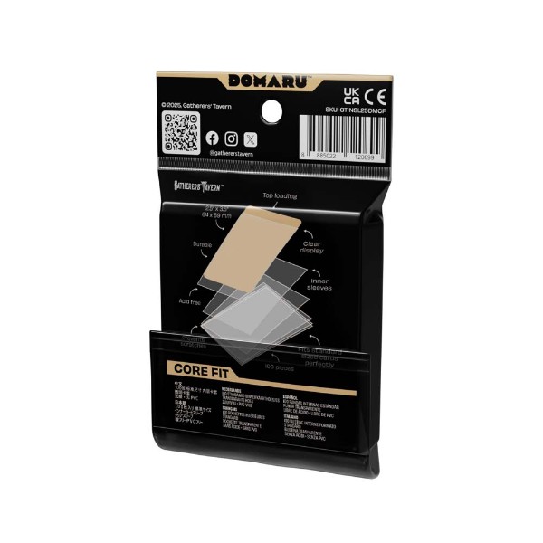 Gatherers' Tavern - Domaru Core Fit Standard Sized Card Sleeve 100ct - Clear - Packshot 2