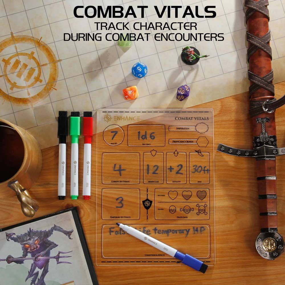 Enhance Tabletop - Acrylic Character Sheets - Clear - Toys and ...