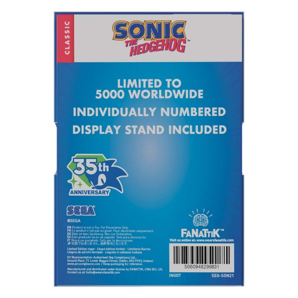 Sonic The Hedgehog - Stained Glass Window Style Ingot Limited Edition - Packshot 4
