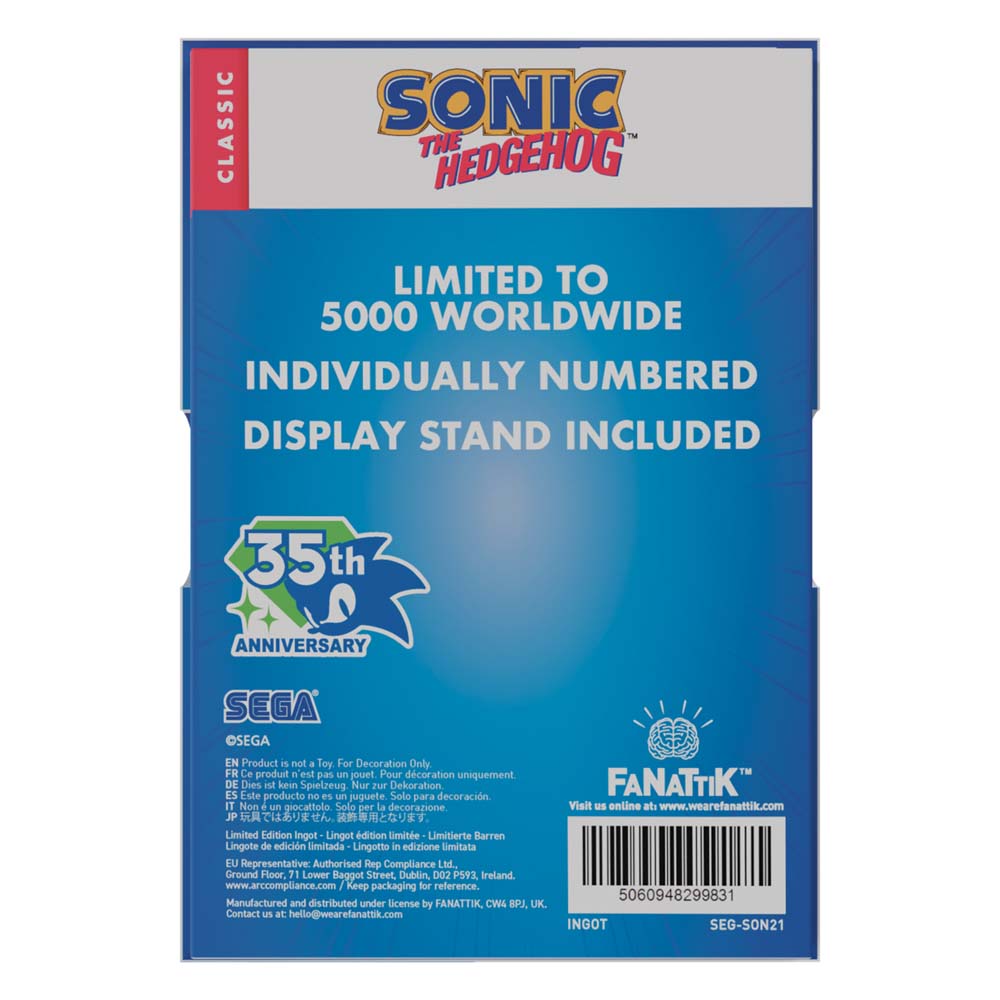 Sonic The Hedgehog - Stained Glass Window Style Ingot Limited Edition - Packshot 4
