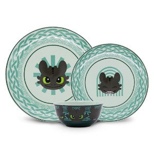 How to Train Your Dragon - Toothless Chibi 12-Piece Dinner Set