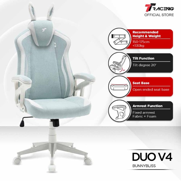TTRacing DUO V4 Air Threads Fabric Gaming Chair - BunnyBliss - Packshot 5