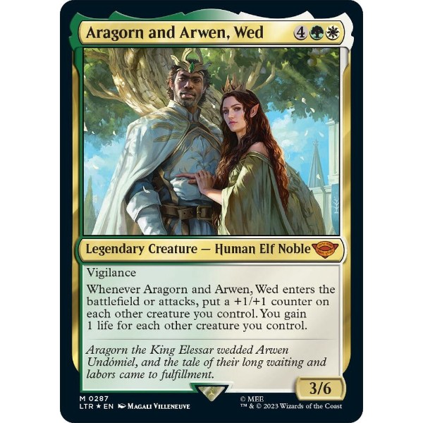 Magic: The Gathering - TCG - Universes Beyond: The Lord of the Rings: Tales of Middle-earth - Aragorn and Arwen, Wed Foil 287 - NM/M - Packshot 1