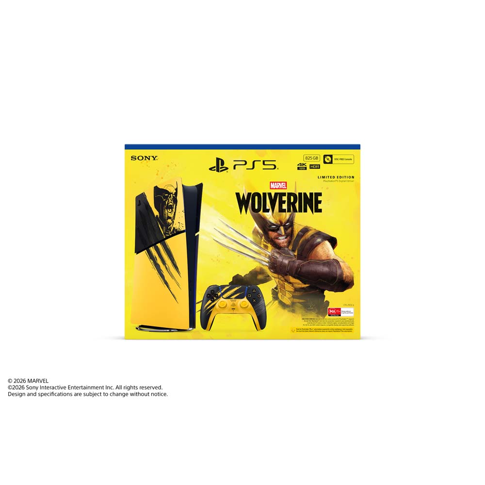 PlayStation 5 (Slim) Digital Edition - Marvel’s Wolverine Battle Yellow Limited Edition Bundle - Packshot 4