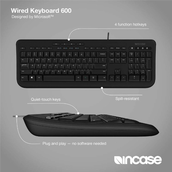 Incase - Wired Keyboard 600 - Black - Packshot 6