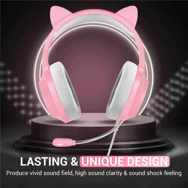Playmax RGB Cat Ear Gaming Headset Ver. 2 - Pink - Packshot 4