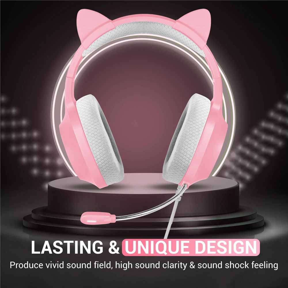 Playmax RGB Cat Ear Gaming Headset Ver. 2 - Pink - Packshot 4
