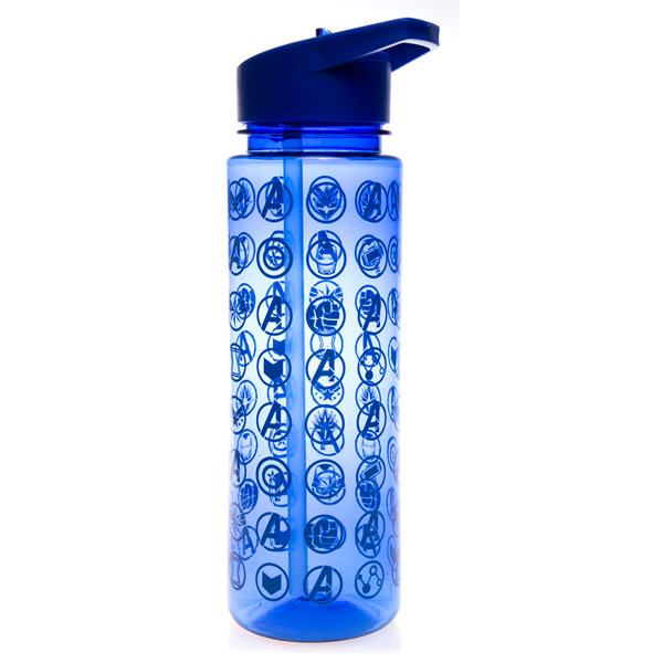 Marvel Avengers Endgame Avengers Cosmic Symbol Blue Water Bottle Zing Pop Culture