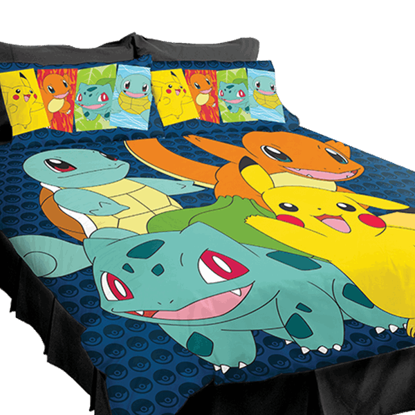 Pokemon Kanto Starter Queen Quilt Cover Set Eb Homewares