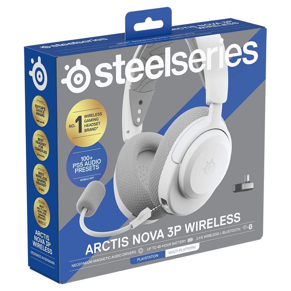SteelSeries Arctis Nova 3P Wireless Headset - White - Packshot 5