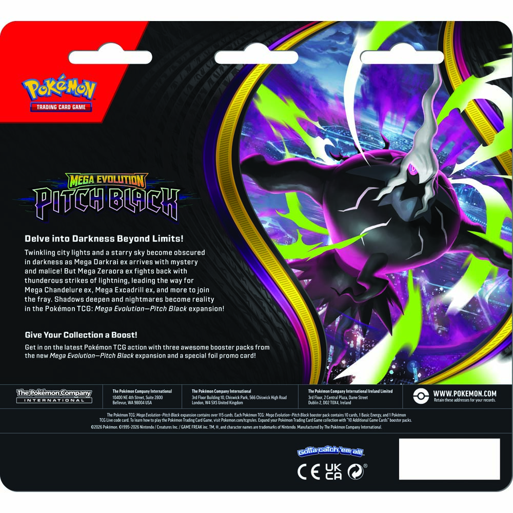 Pokemon - TCG - Mega Evolution Pitch Black 3-Pack Blister - Packshot 2