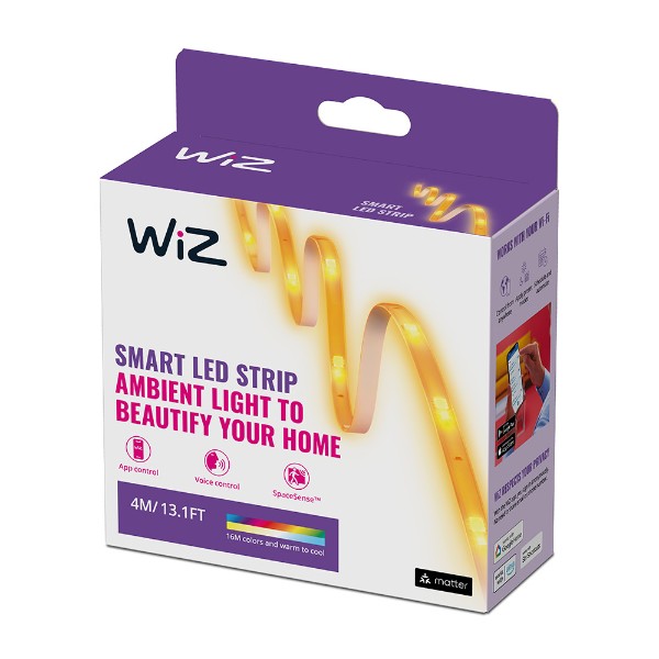 WiZ Colour & Warm White Smart LED Strip - 4m - Packshot 1