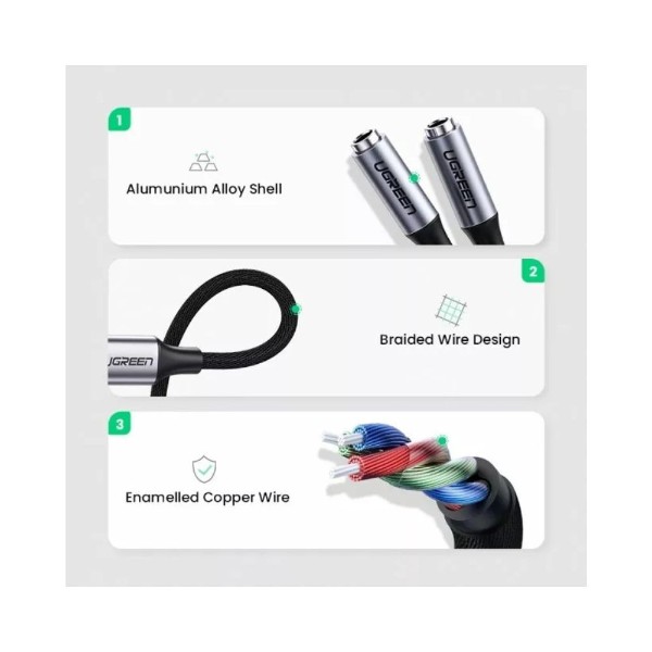 UGreen USB Type C to Dual 3 5mm Audio Splitter Adapter Electronics