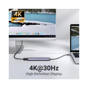 UGREEN 5-in-1 100W USB-C Hub 4K HDMI PD 5GPS Grey