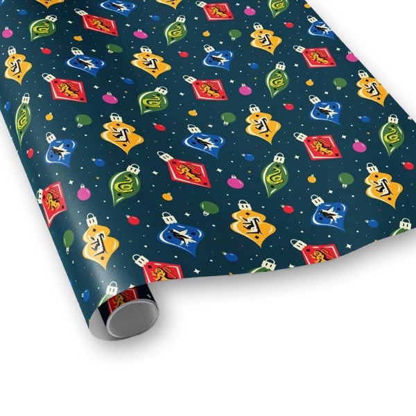 Harry Potter - Hogwarts Houses Ornaments Christmas Wrapping Paper - Packshot 1