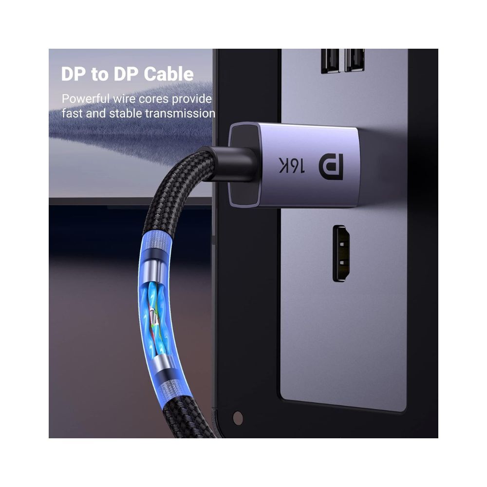 UGREEN DisplayPort 2.1 Cable 3.3FT 40Gbps 16K 30Hz 8K 240Hz HDR FreeSync G-Sync VESA Certified - Packshot 3