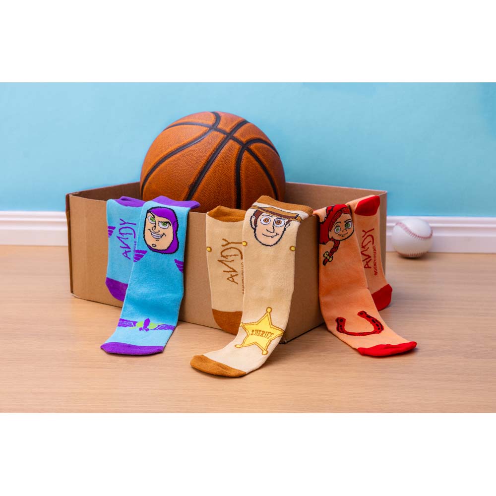 Pixar - Toy Story - Woody, Jessie & Buzz Character Kids 7-12 Crew Socks 3-Pack - Packshot 3