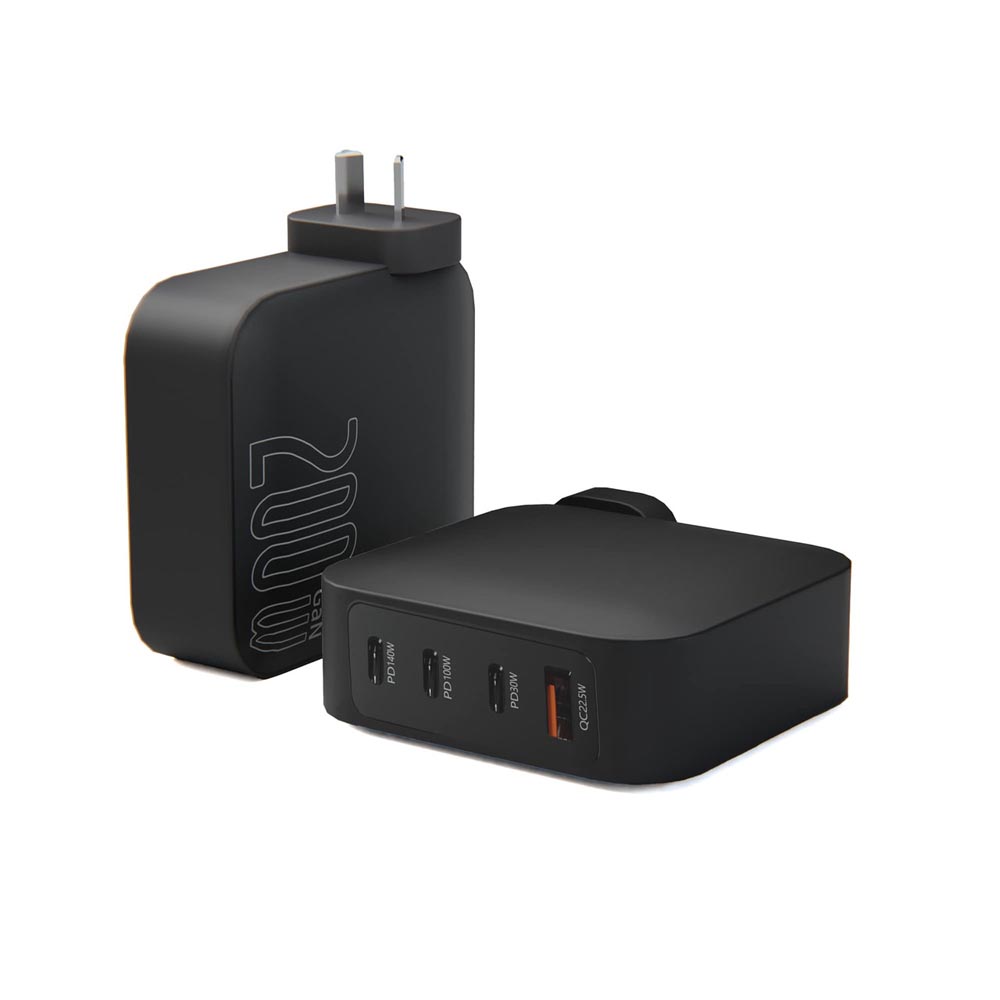 Laser PD3.0 200W GaN Wall Charger - Black - Packshot 2