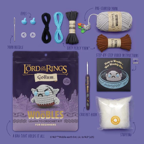 The Lord of The Rings - The WOOBLES Gollum Crochet Kit - Packshot 3
