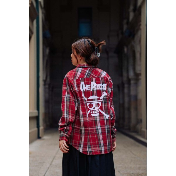One Piece - Straw Hat Jolly Roger Flannel Long-Sleeve Shirt - Packshot 6