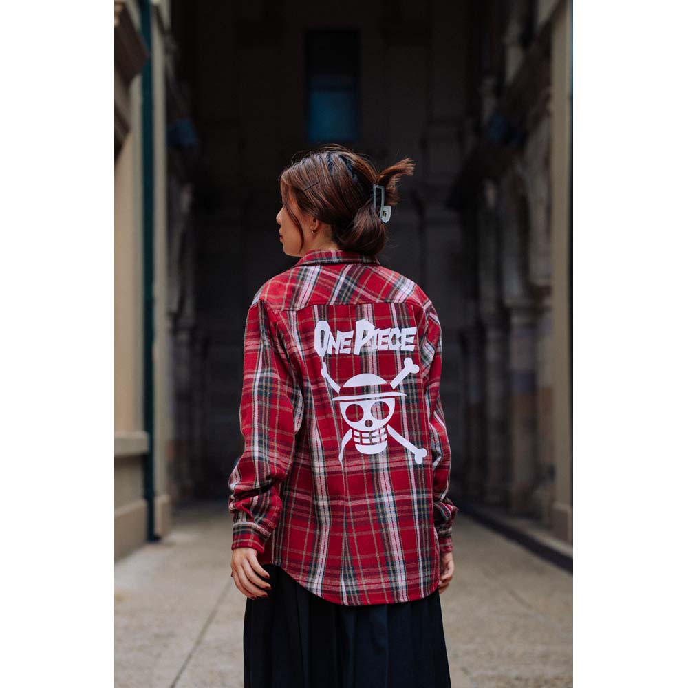 One Piece - Straw Hat Jolly Roger Flannel Long-Sleeve Shirt - Packshot 6