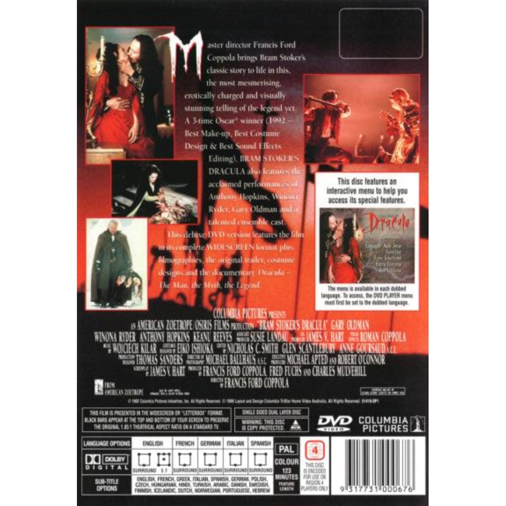 Dracula (1992) (Bram Stoker's) - Packshot 2