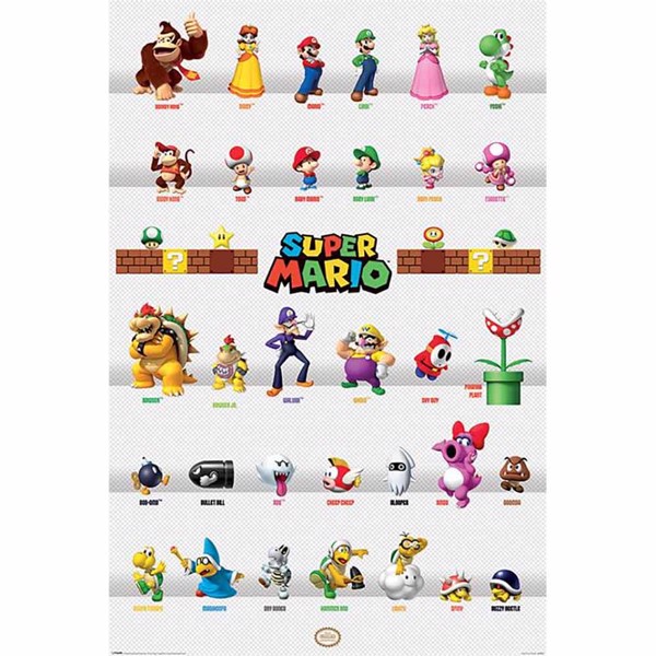 Nintendo Super Mario Characters Poster Toys and Collectibles
