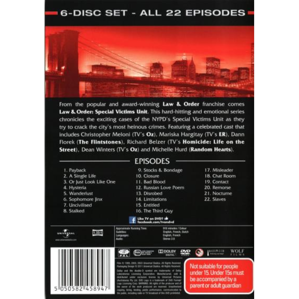 Law & Order: Special Victims Unit - Year 1 - Loot - EB Games Australia